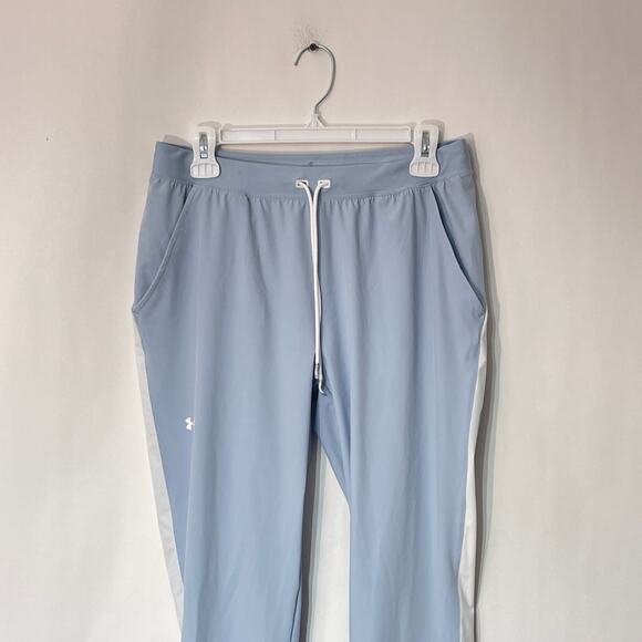 Under Armour Loose Fit Gym Pants Womens Medium Blue Windbreaker Joggers - Picture 3 of 7
